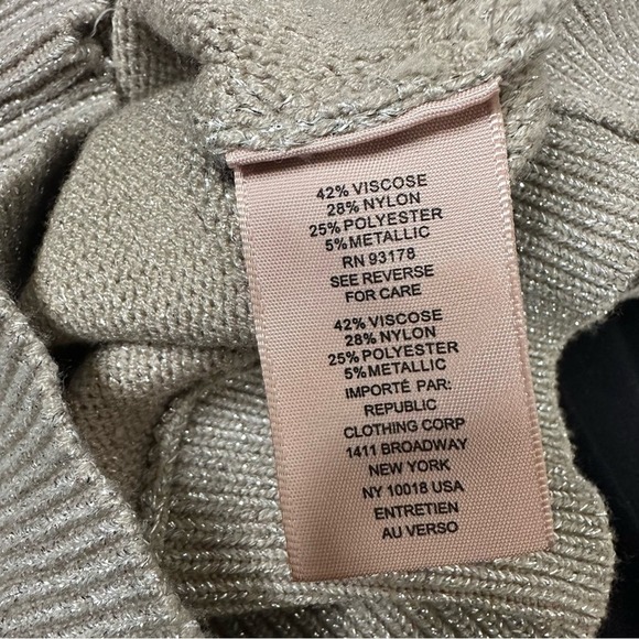 NWT Philosophy Republic Clothing Taupe & Silver Metallic Crewneck Size XS $68 - Picture 7 of 9